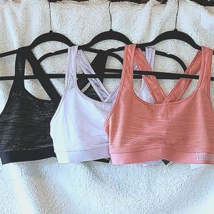 NWT 3 Victoria's Secret The Player Racerback Sports Bra's Size L/XL
